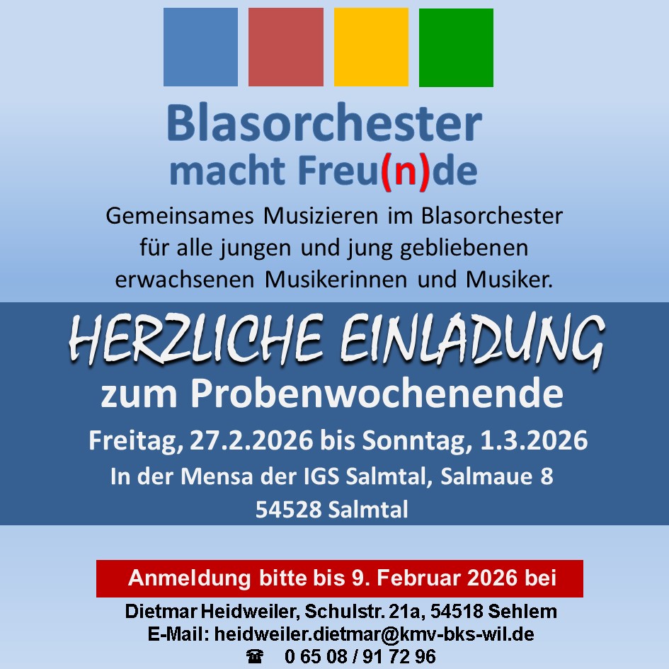 Flyer Blasmusik macht Freunde 2026 Presse
